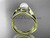 14k yellow gold diamond pearl engagement ring, wedding set AP78S