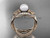 14k rose gold diamond pearl vine and leaf engagement set AP90S