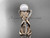 14k rose gold diamond pearl vine and leaf engagement set AP90S