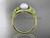 14k yellow gold diamond pearl vine and leaf engagement ring AP91