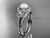 Platinum diamond pearl vine and leaf engagement set AP91S
