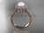 Halo Diamond and Pearl Engagement Ring , 14kt Rose Gold Classic Solitaire Ring AP101