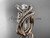 14kt rose gold diamond celtic trinity knot wedding ring, engagement set with a "Forever One" Moissanite center stone CT7369S