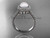 Antique Pearl and Halo Diamond Engagement Ring, Platinum Vintage Wedding Ring AP101