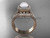 Pearl And Halo Diamond Engagement Ring Set, 14kt Rose Gold Adorable Bridal Ring AP101S Pearl And Halo Diamond Engagement Ring Set, 14kt Rose Gold Adorable Bridal Ring AP101S