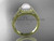 Unique Pearl Bridal Ring, 14kt Yellow Gold Halo Diamond Wedding Ring AP104
