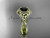 14kt yellow gold diamond celtic trinity knot wedding ring, engagement ring with a Black Diamond center stone CT7416