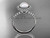 Amazing Pearl Engagement Ring, Platinum Halo Diamond Ring AP106