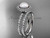 14k white gold diamond pearl vine and leaf engagement set AP106S