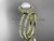 14k yellow gold diamond pearl vine and leaf engagement set AP106S