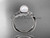 Adorable Leaf and Vine Engagement Ring, Platinum Diamond and Pearl Wedding Ring AP112