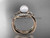 14k rose gold diamond pearl vine and leaf engagement set AP112S