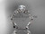 14kt white gold diamond celtic trinity knot wedding ring, engagement ring CT7215