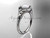 14kt white gold diamond floral wedding ring, engagement ring AP126