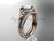 14kt rose gold diamond floral wedding ring, engagement set AP126S