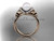  14kt rose gold diamond pearl unique engagement ring, butterfly wedding ring AP141