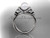 Platinum diamond pearl unique engagement ring, butterfly wedding ring AP141