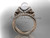14kt rose gold diamond pearl unique engagement set, butterfly wedding ring AP141S