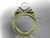 14kt yellow gold diamond pearl unique engagement set, butterfly wedding ring AP141S