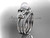 Platinum diamond pearl unique engagement set, butterfly wedding ring AP141S
