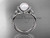 Platinum diamond pearl unique engagement ring, wedding ring AP146