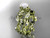 Diamond And Pearl Wedding Set, 14kt Yellow Gold Unique Pearl Leaf Engagement Ring AP151S