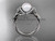 14k white gold diamond pearl wedding ring,engagement ring AP155