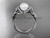 Platinum diamond pearl wedding ring, engagement ring AP155