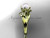 Diamond and Pearl Engagement Ring, 14kt Yellow Gold Flower Wedding Ring AP159