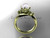 Diamond and Pearl Engagement Ring, 14kt Yellow Gold Flower Wedding Ring AP159