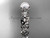 14kt white gold diamond pearl unique engagement ring, wedding ring AP215