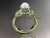 14kt yellow gold diamond pearl unique engagement ring, wedding ring AP220