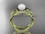 14kt yellow gold diamond pearl, tulip unique engagement set AP226S