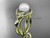 14kt yellow gold diamond leaf and flower wedding ring, engagement ring AP244