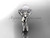 Unique 14kt white gold diamond pearl floral leaf and vine engagement ring AP245
