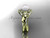 Unique 14kt yellow gold diamond pearl floral leaf and vine engagement ring AP245