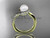 14kt yellow gold diamond pearl engagement ring AP277