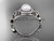 14kt white gold diamond pearl unique engagement ring AP300