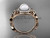 14kt rose gold diamond pearl unique engagement ring AP300