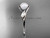 Unique 14kt white gold leaf and vine pearl engagement ring AP301