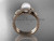Unique 14kt rose gold leaf and vine pearl engagement set AP301S