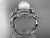 Platinum diamond pearl unique engagement ring with double matching band AP326S