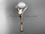 14k rose gold diamond pearl leaf engagement ring AP334