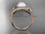 14k rose gold diamond pearl leaf engagement ring AP334