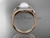 14k rose gold diamond pearl leaf engagement set AP334S