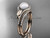 14k rose gold diamond pearl leaf engagement set AP334S