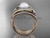 14k rose gold diamond pearl leaf engagement ring with a double matching band AP334S 14k rose gold diamond pearl leaf engagement ring with a double matching band AP334S