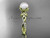 14k yellow gold diamond pearl flower engagement ring AP388