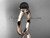 14kt rose gold Round Tahitian Black Cultured Pearl engagement ring VBP10016