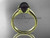 14kt yellow gold Round Tahitian Black Cultured Pearl engagement ring VBP10016